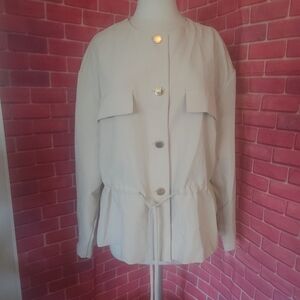 Women's Cream Button-Up Jacket